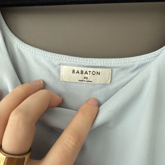 Aritzia Babaton Contour Square Neck Double Lined Bodysuit in Baby Blue size XS - Picture 11 of 13